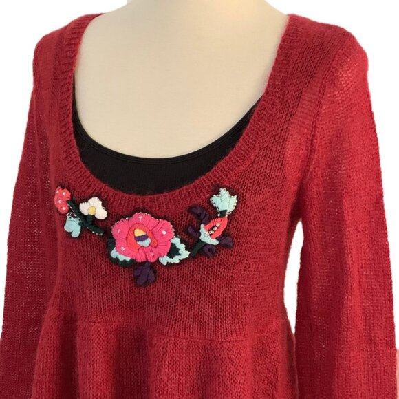 Moda International Scoop Neck Embroidered Sweater - Picture 4 of 7